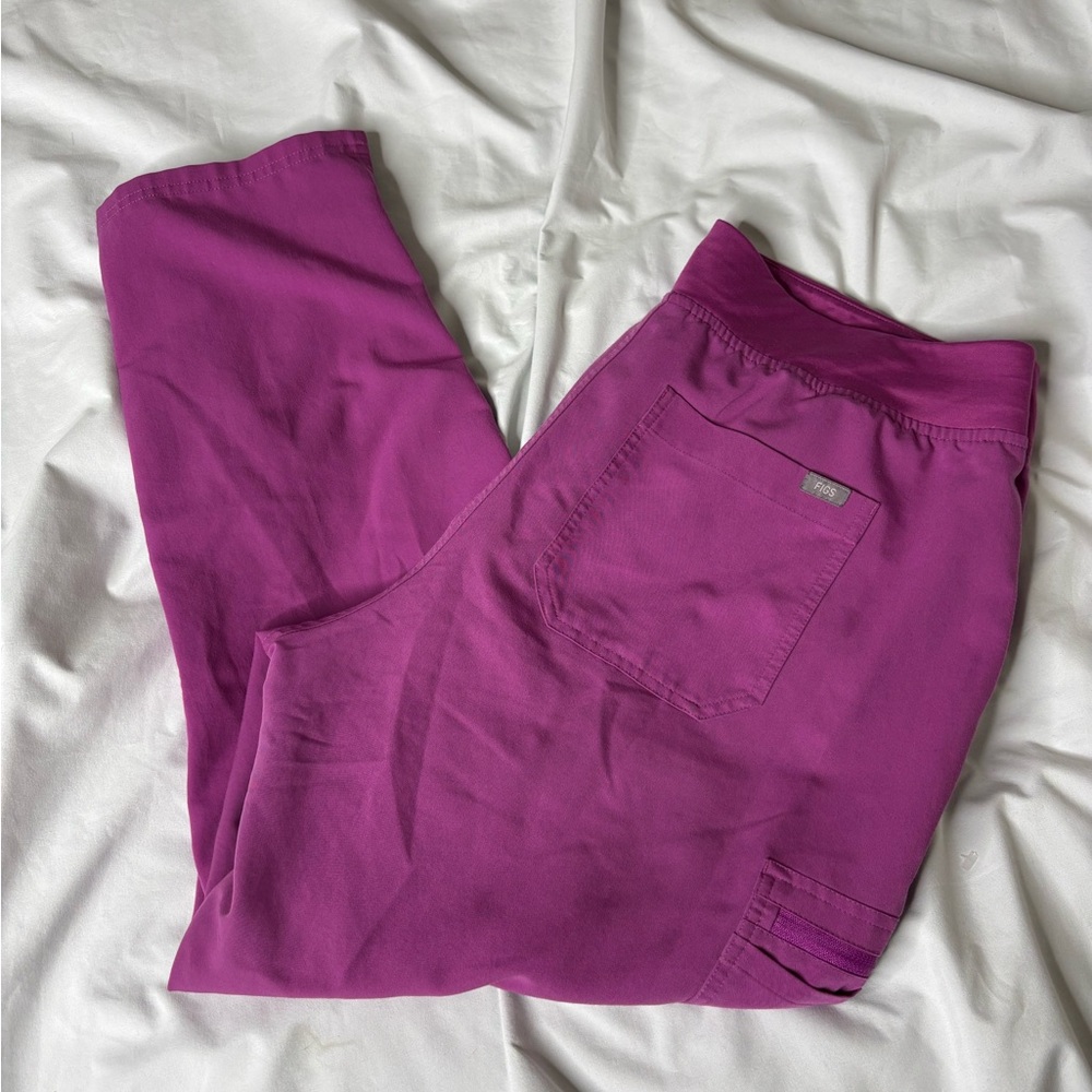 Figs High Waist Yola Scrub Pants Electric Orchid